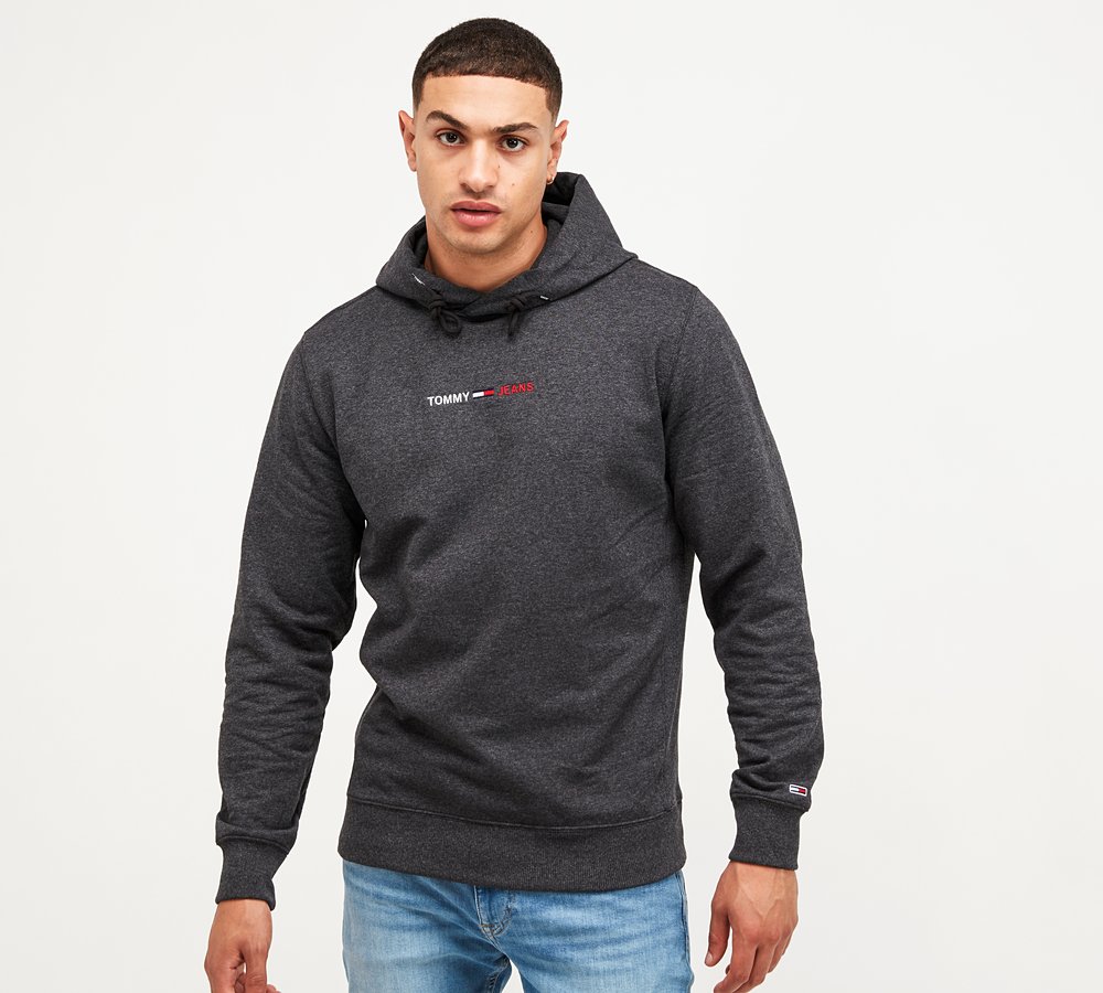 tommy jeans logo tape fleece sweatshirt