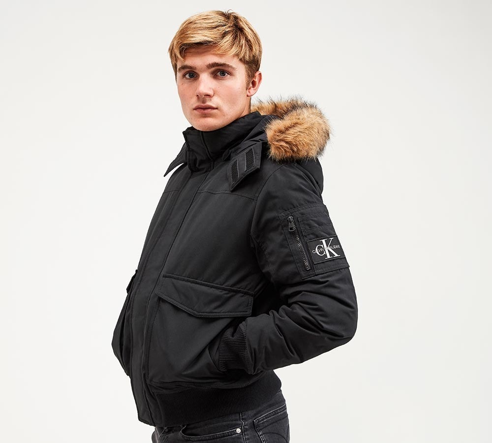 calvin klein jeans hooded down puffer