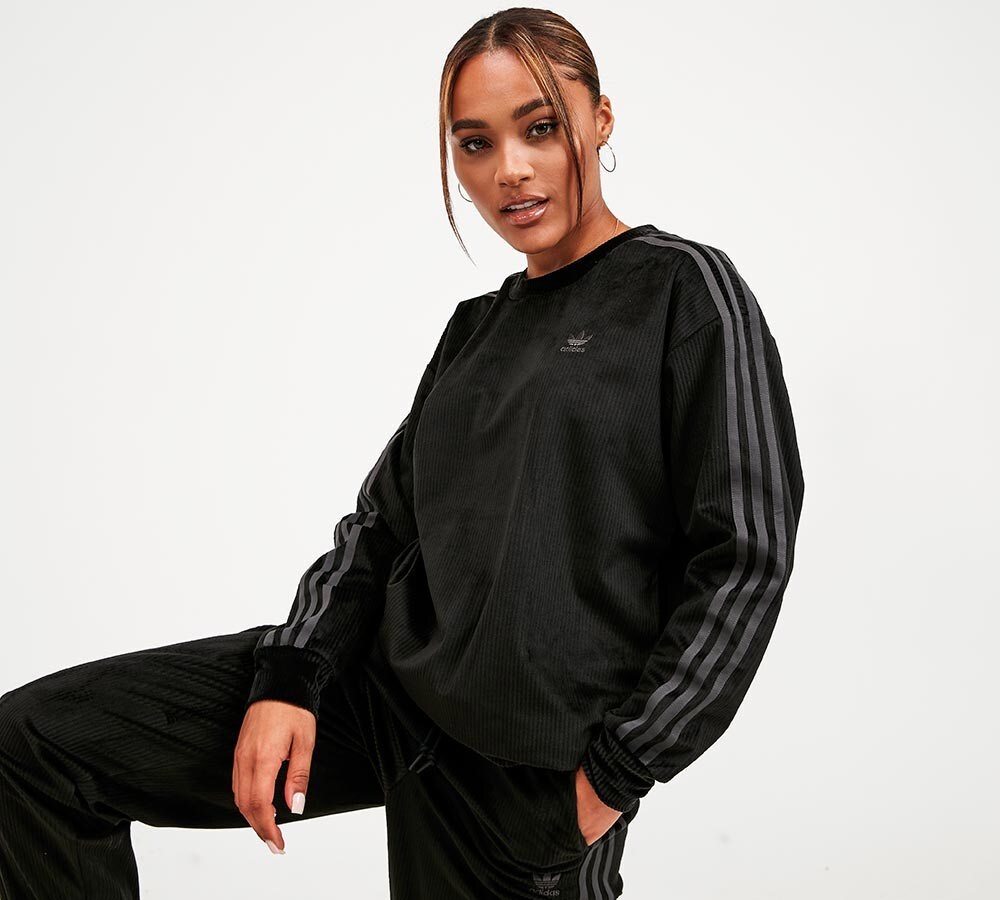 Adidas Originals Womens Cord Crew Sweatshirt Black Footasylum