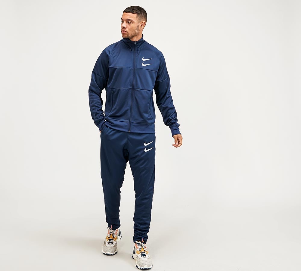 nike metallic swoosh tracksuit set