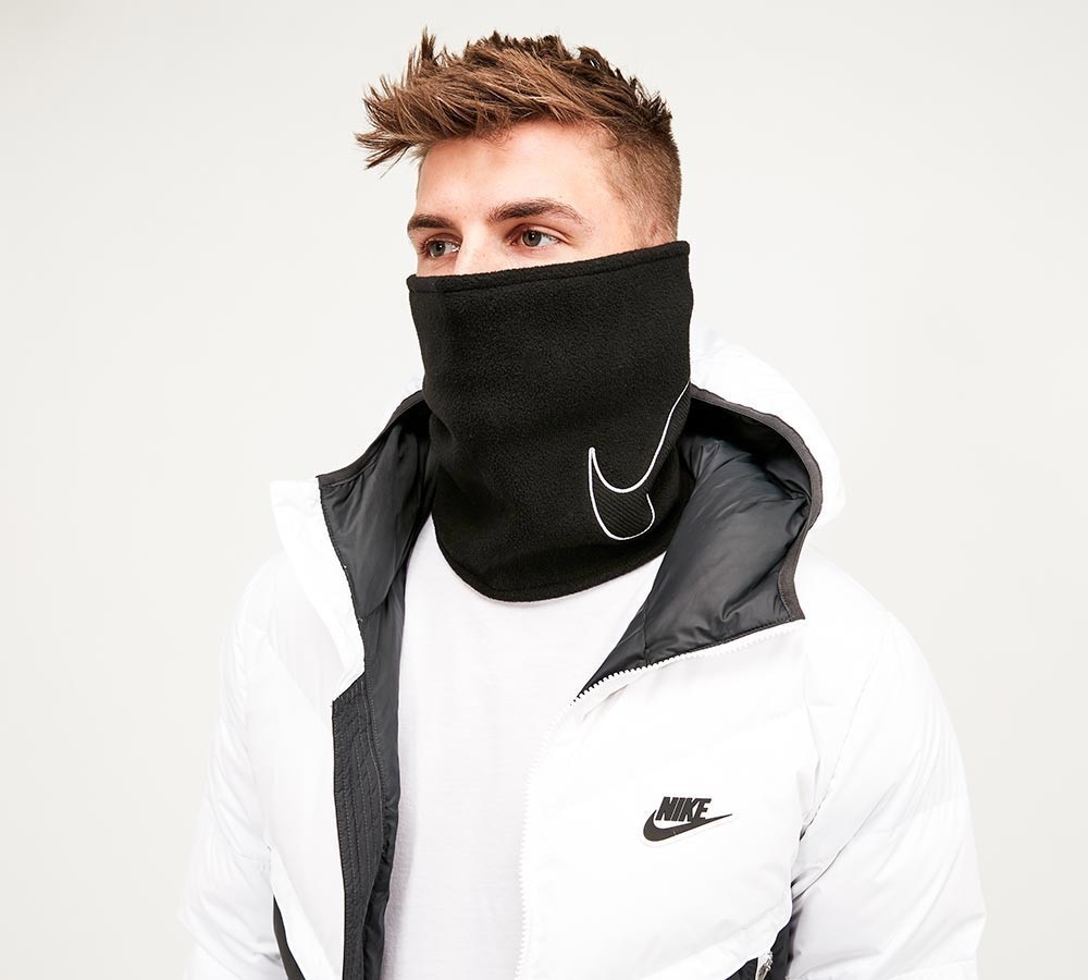 NIKE SNOOD NECK WARMER - BLACK FLEECE SCARF MASK ONE SIZE ADULTS