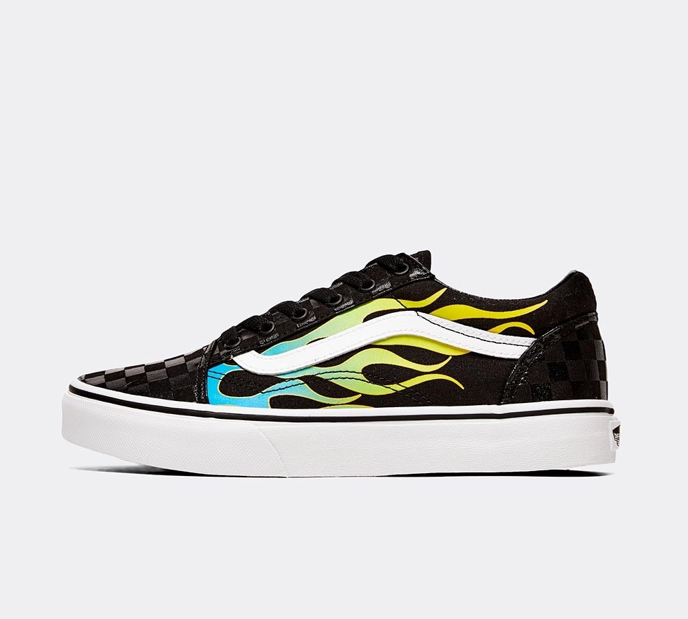 vans black old skool trainers junior