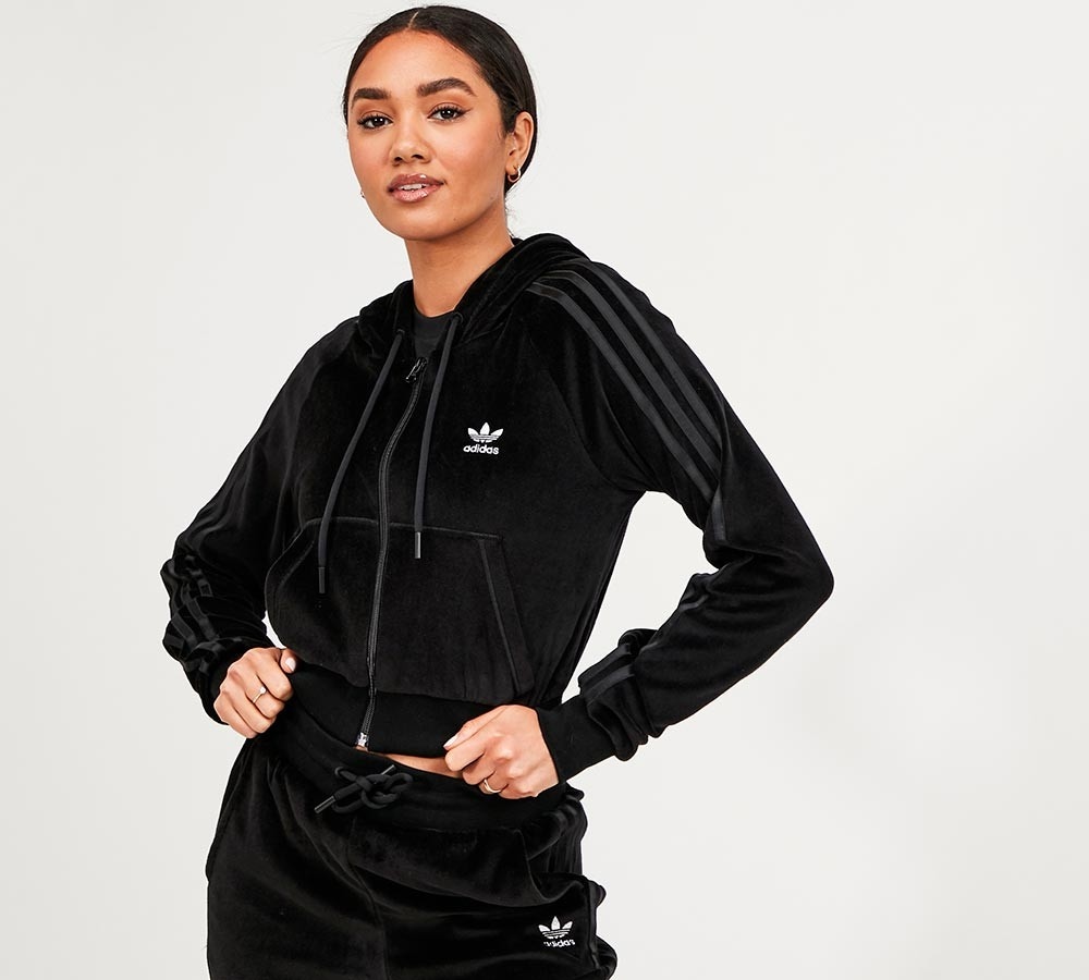 womens black adidas zip hoodie