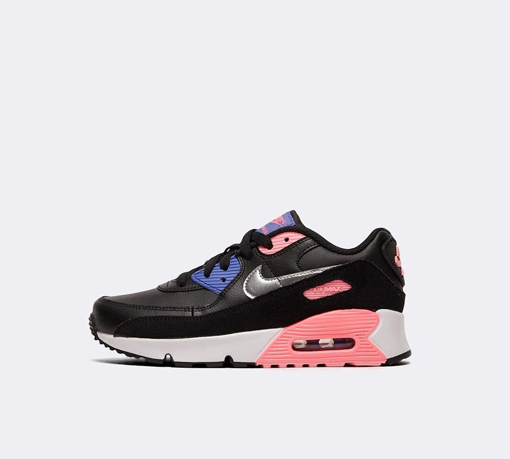 air max 90 leather infant trainers - white/blue/pink