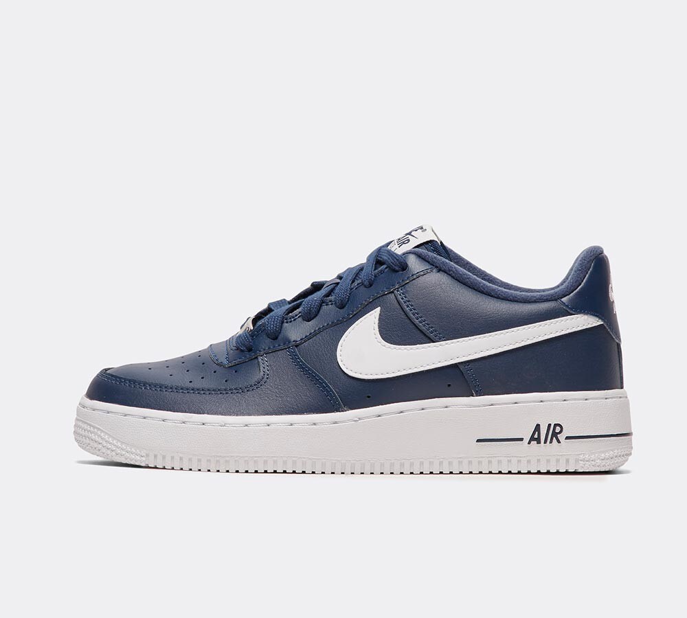 navy nike trainers junior