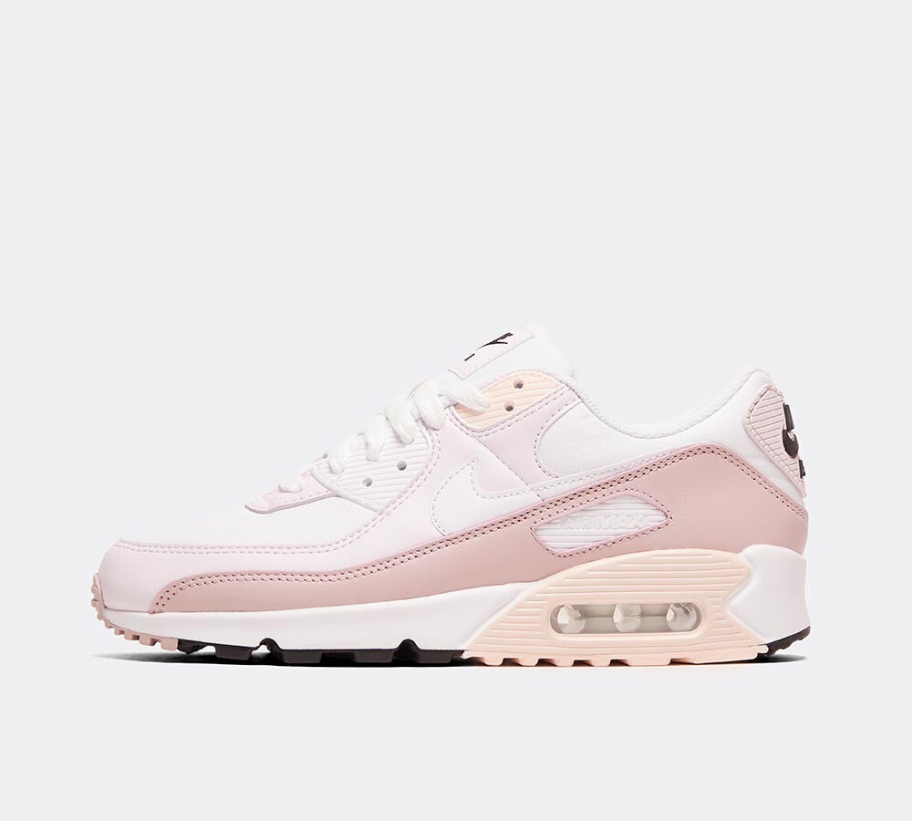 Nike Womens Air Max 90 Trainer | White / Champagne / Violet / Pearl |  Footasylum