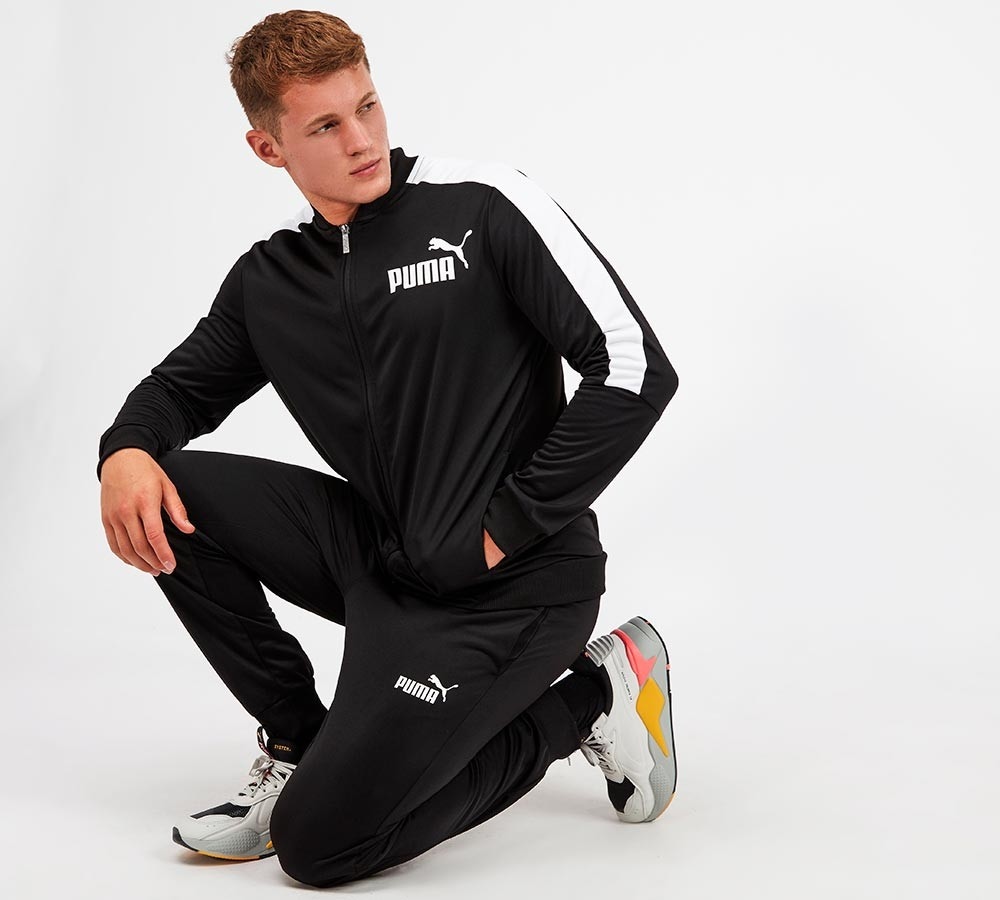 puma black polyester tracksuit