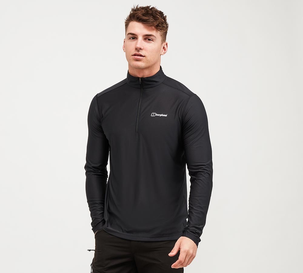 Berghaus 24/7 Tech Half Zip T-Shirt | Black | Footasylum