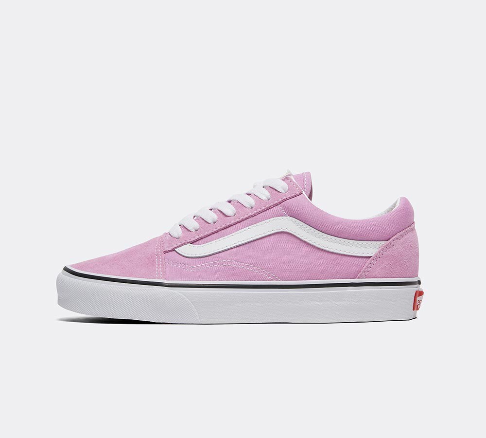 womens pink and white vans