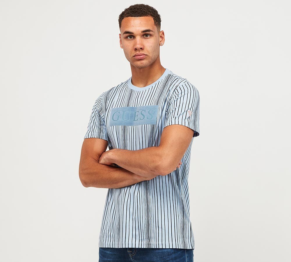 guess t shirt vertical stripes