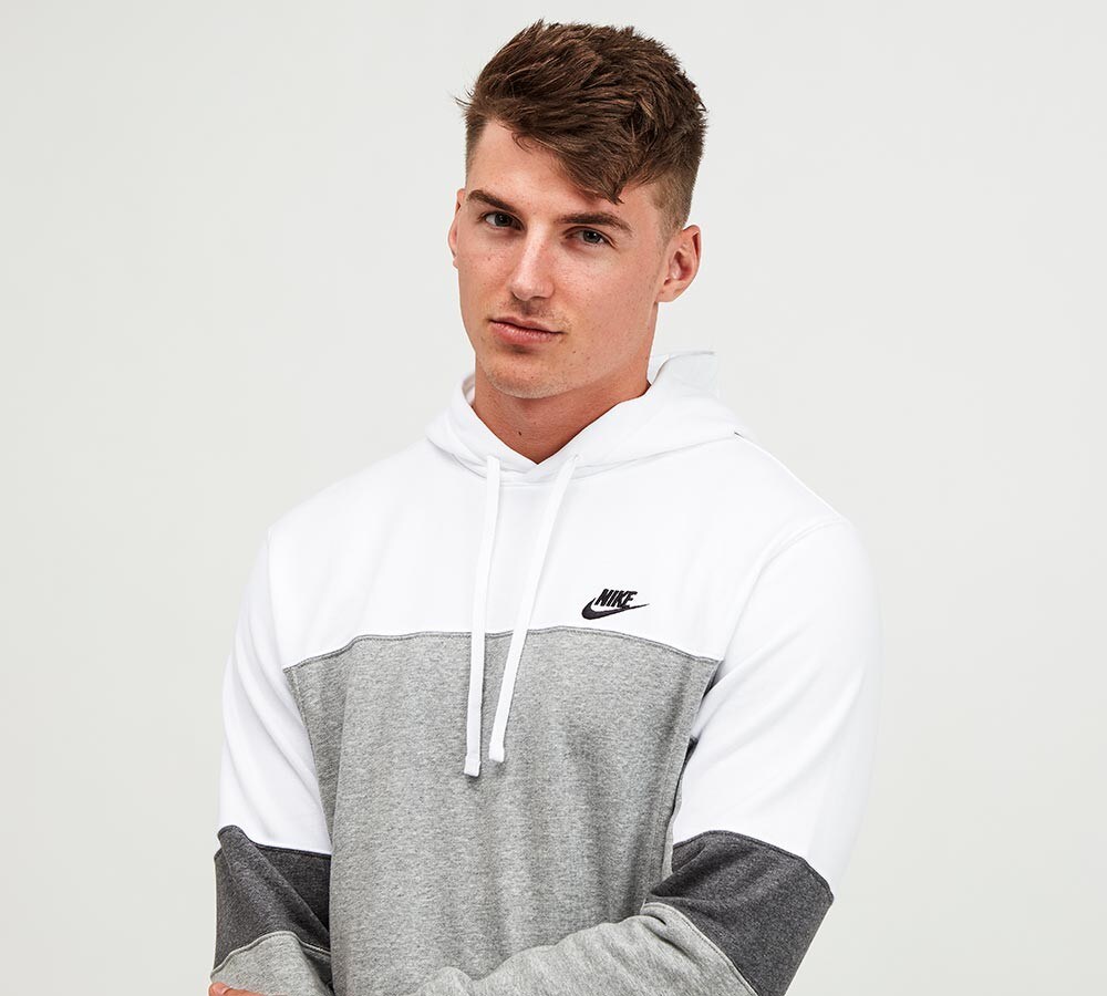 nike club colour block overhead hoodie