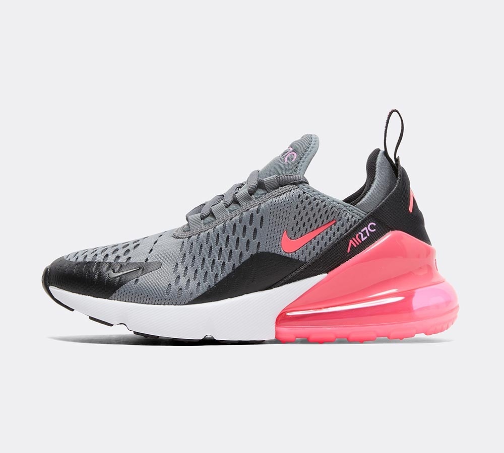 white & pink air max 270 knit trainers junior