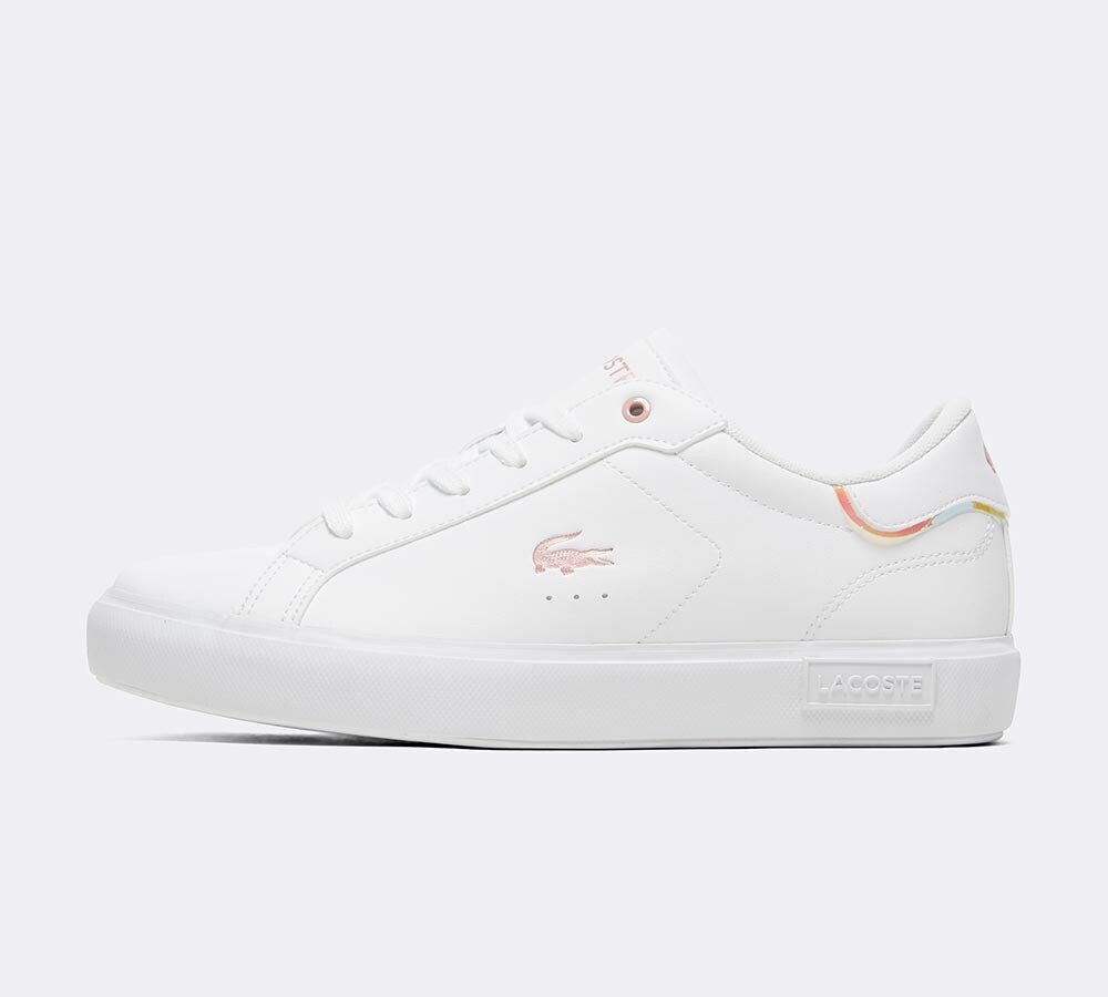 white lacoste trainers junior