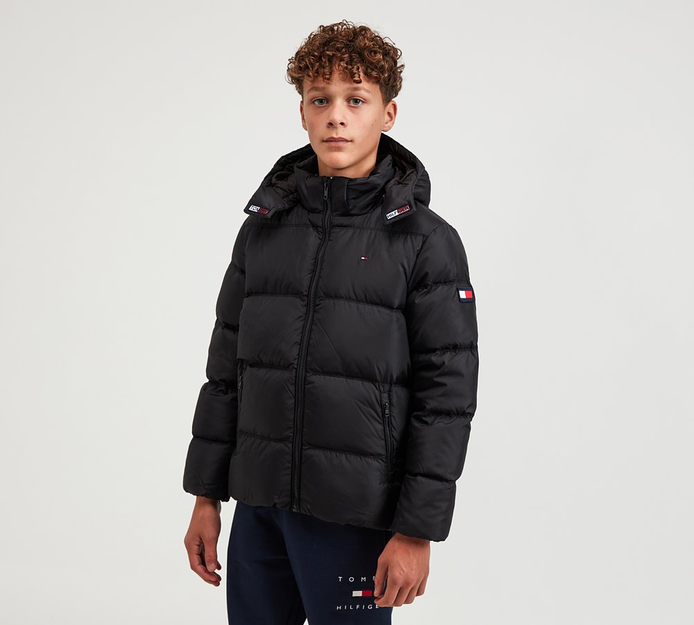 tommy hilfiger junior essential basic down jacket black