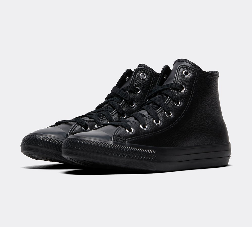 black leather converse junior