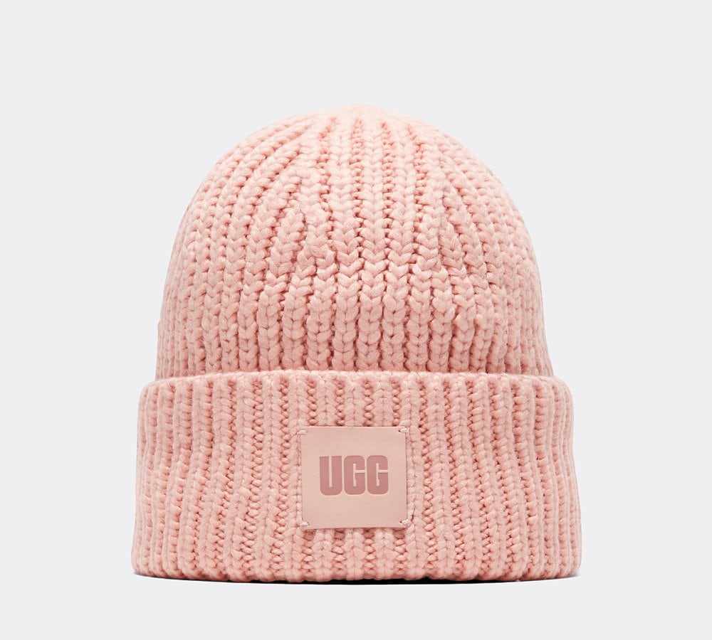 Ugg Womens Ribbed Knit Beanie | Pink 