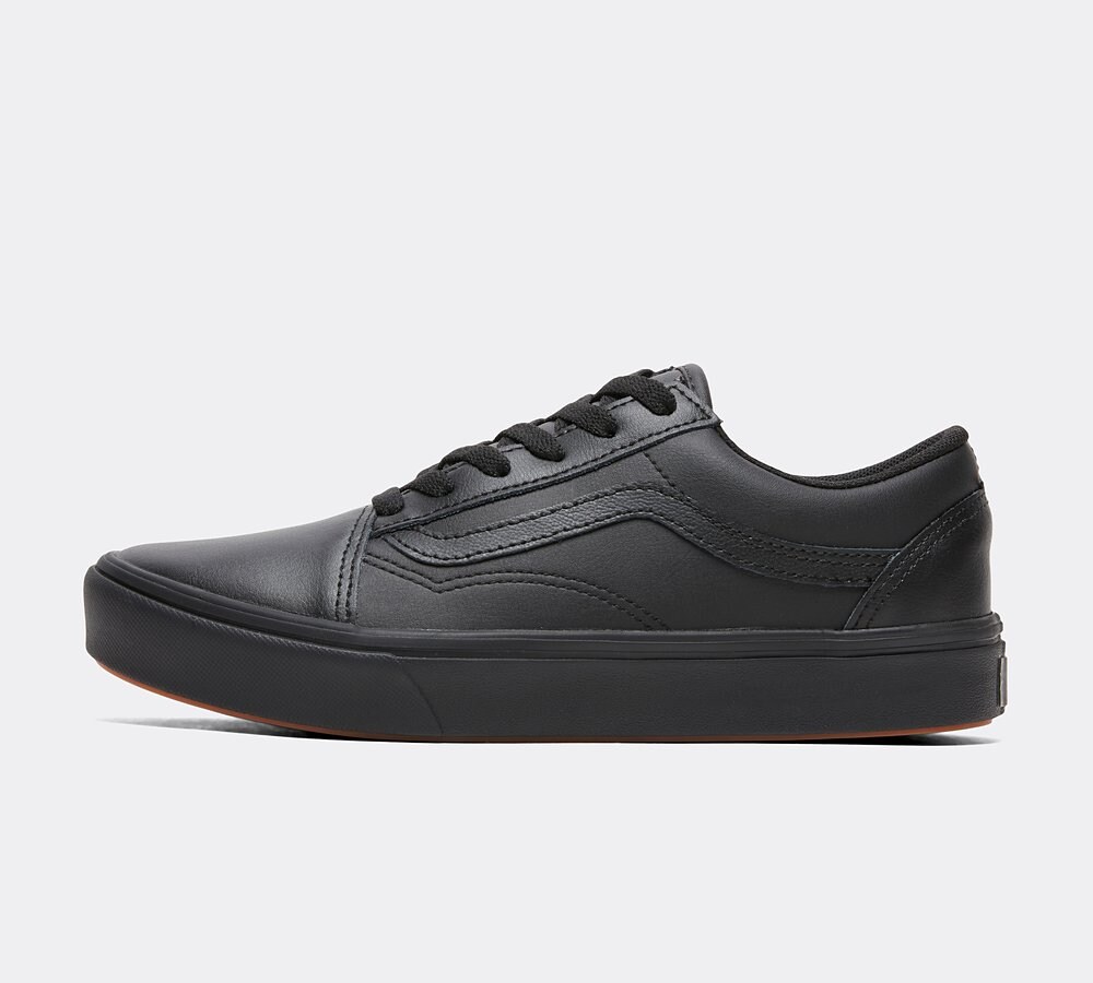 black leather vans junior