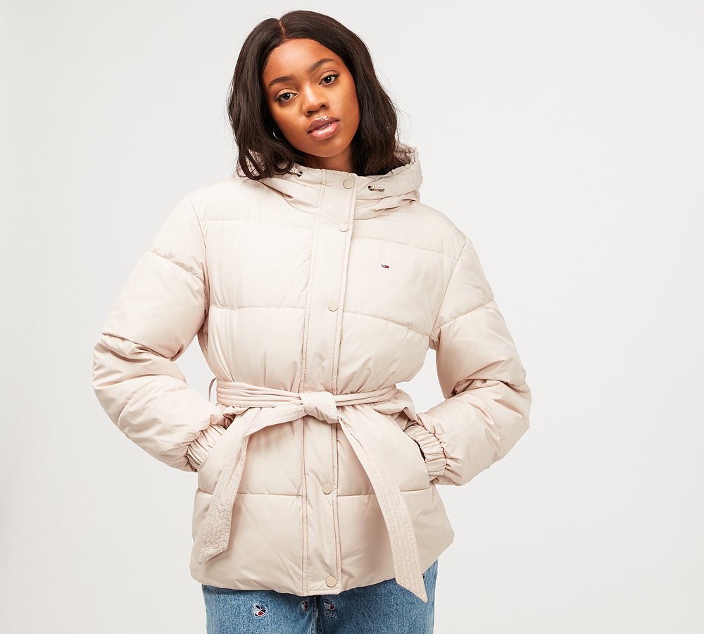 Tommy Jeans Womens Belted Faux Down 