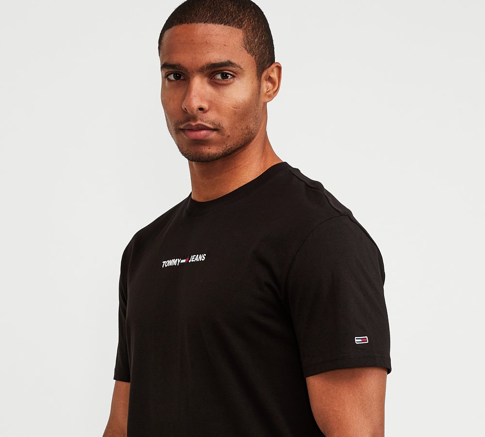 Tommy Jeans Small Text T-Shirt | Black 