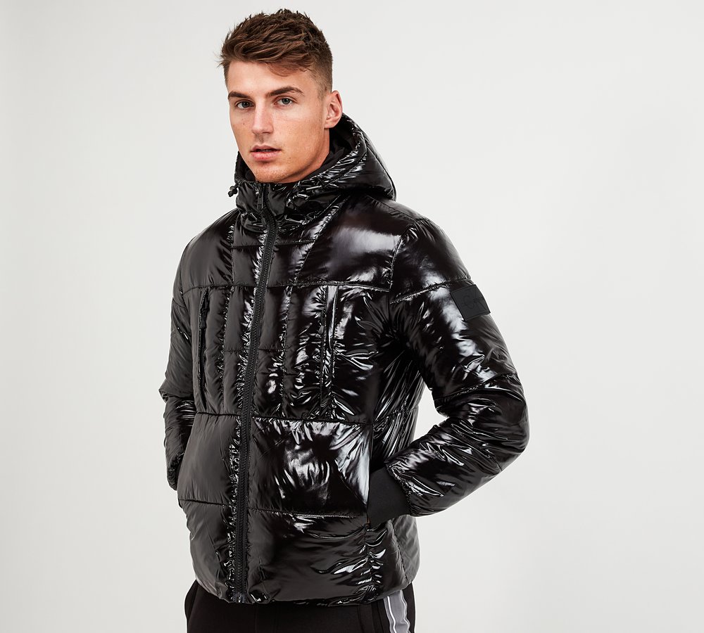 high collar puffer jacket