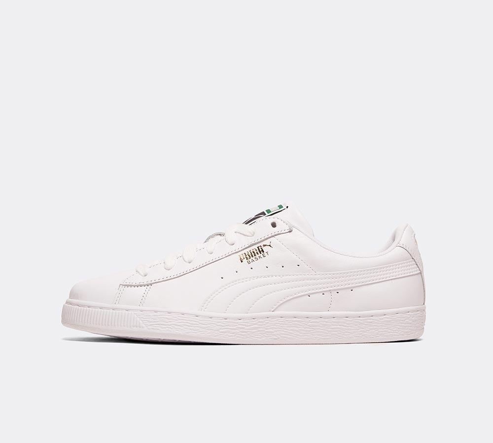 white basket pumas