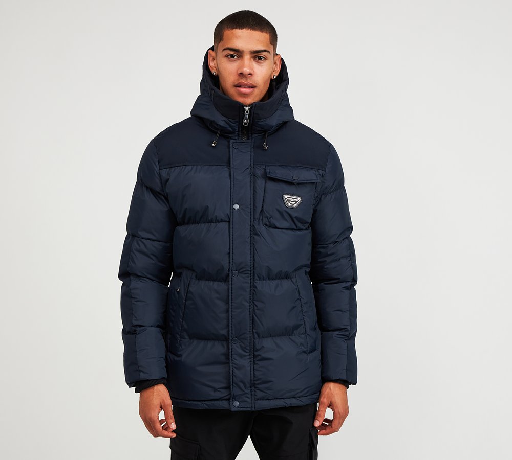 navy blue puffer jacket men