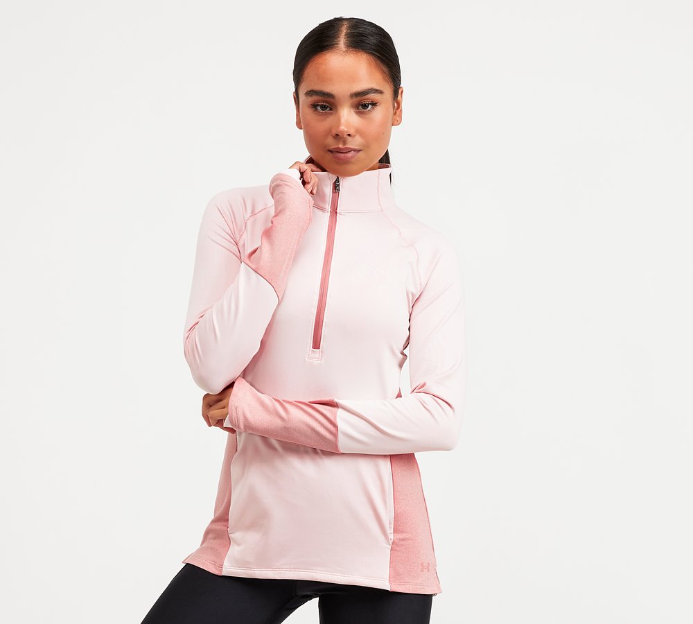 under armour half zip women's pink