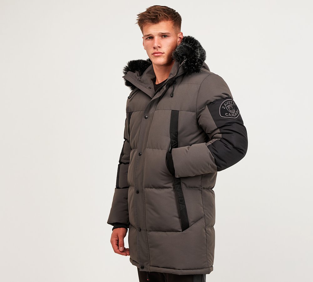 grey parka coat