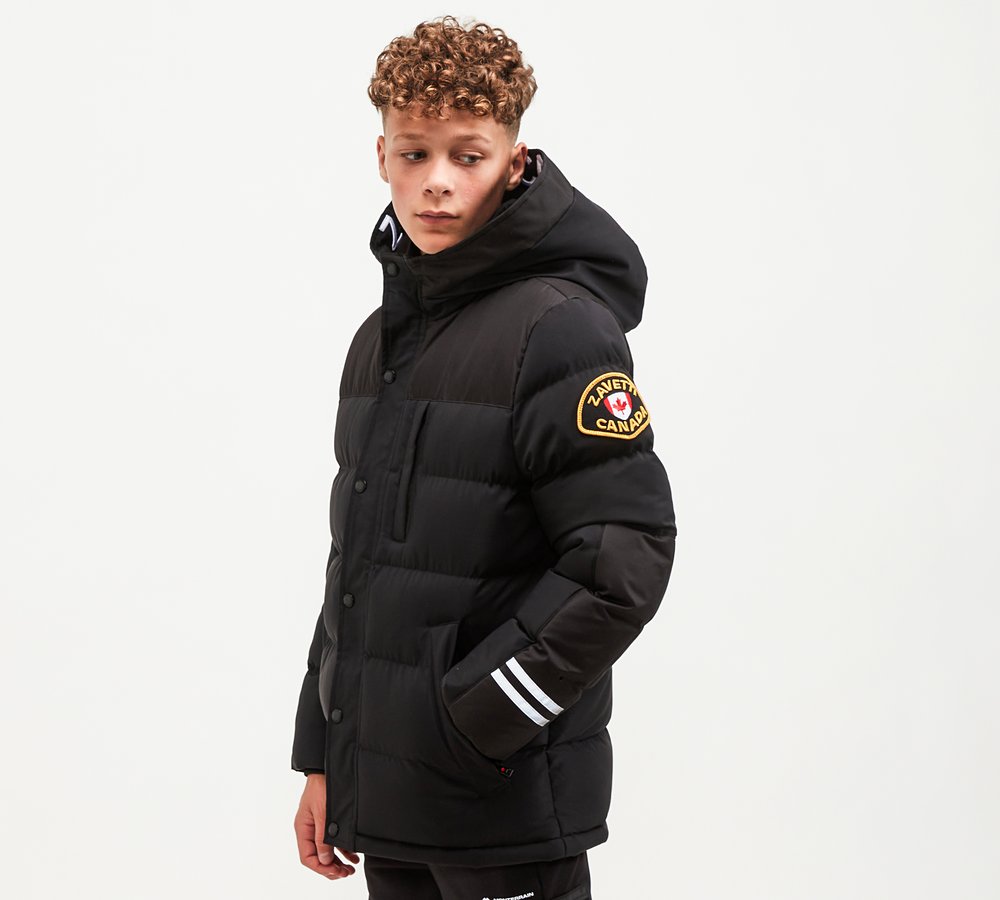 black puffer parka jacket