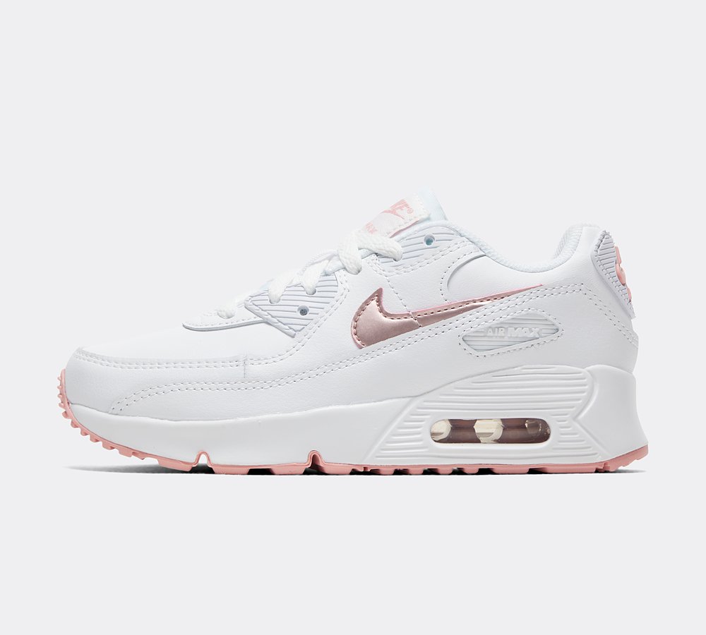 Nike Infant Air Max 90 Leather Trainer | White / Pink Glaze | Footasylum