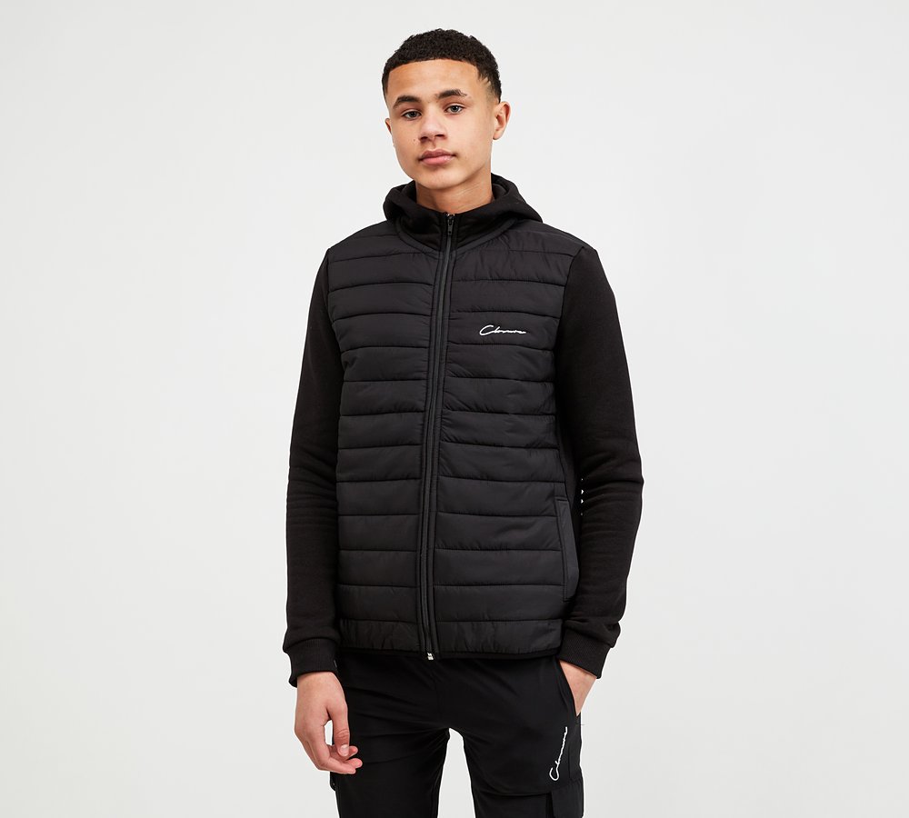 quilted zip through jacket cotton on
