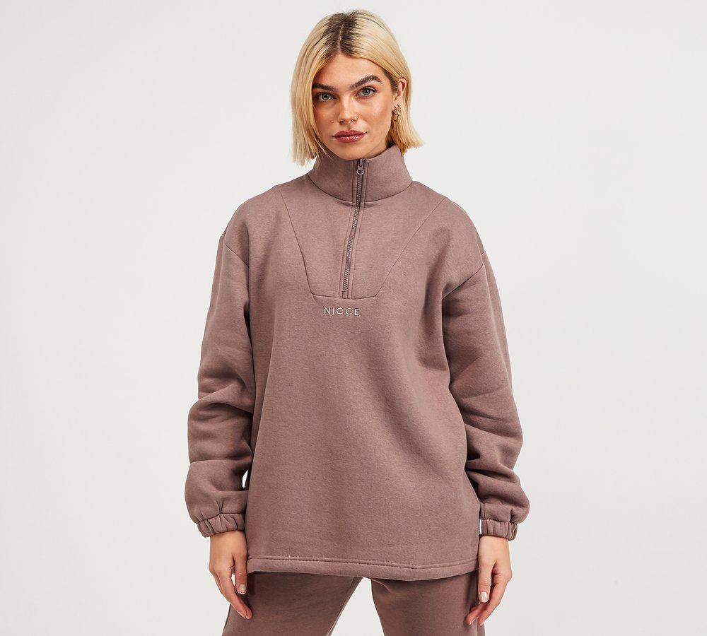 oversized fleece half zip