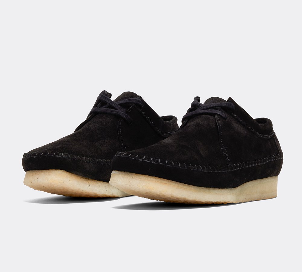 Clarks weaver hot sale black suede