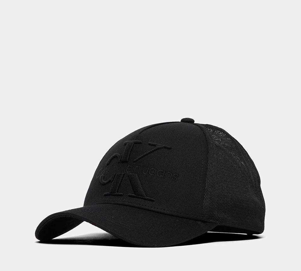 Calvin Klein Jeans Monogram Trucker Cap | Black / Black | Footasylum