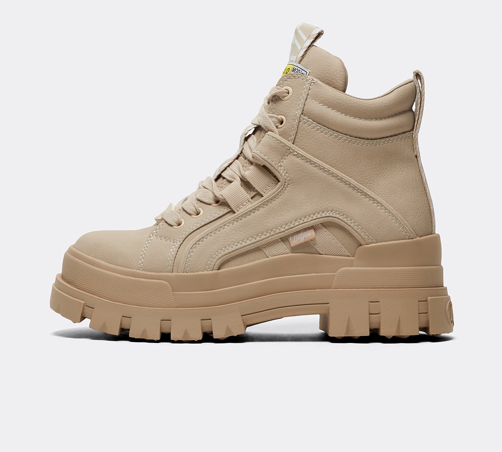 Buffalo Womens Aspha NC Mid Boot Cream Footasylum