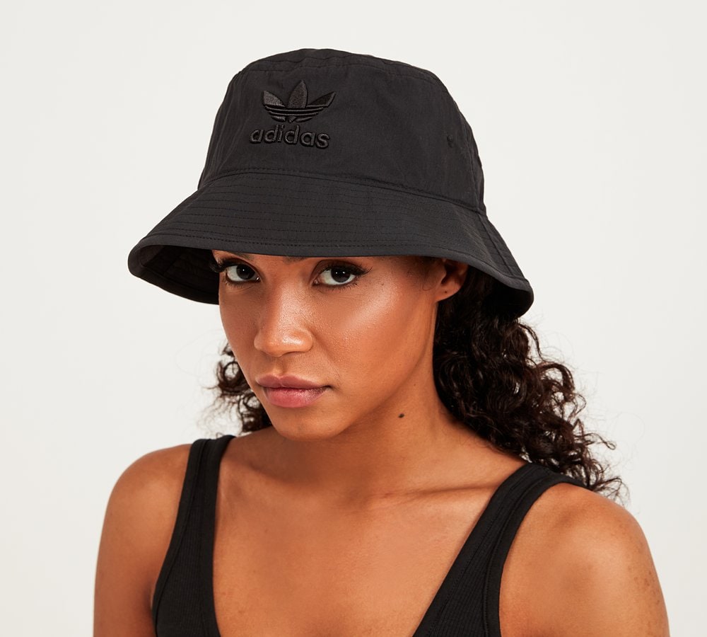 adidas Originals Tonal Trefoil Bucket Hat, Black / Black