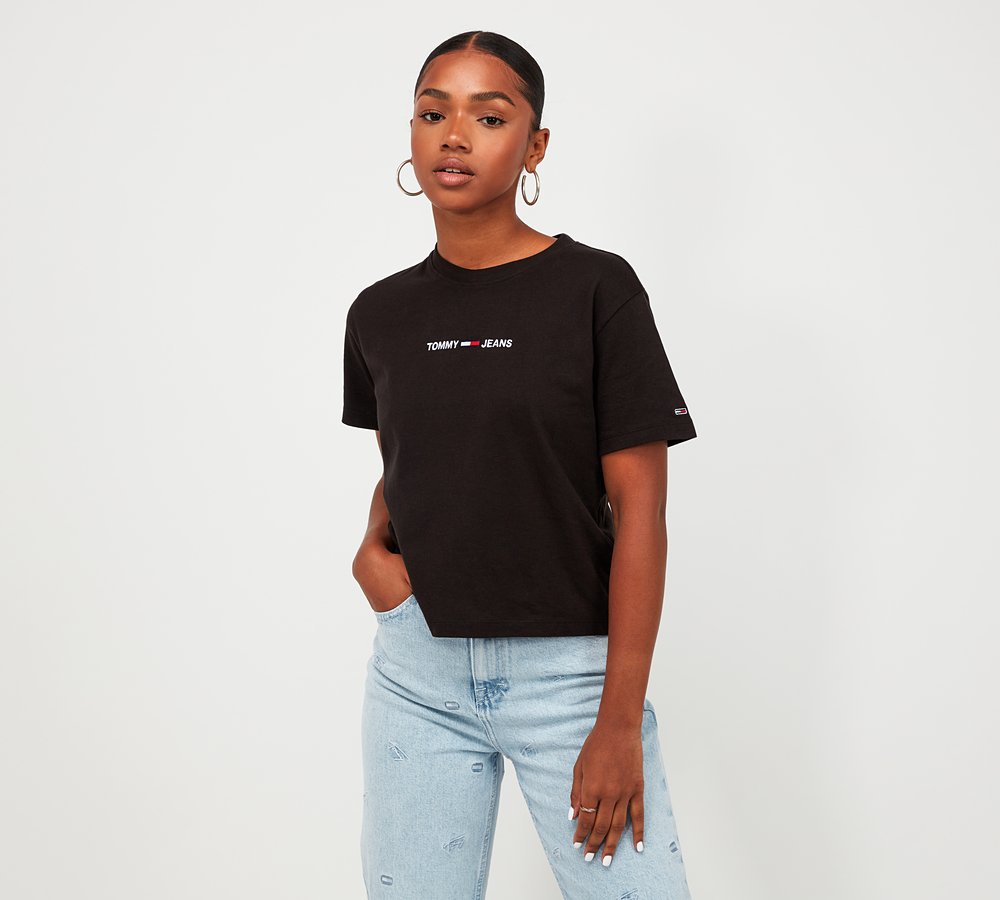 Tommy Jeans Womens Modern Linear Logo T 