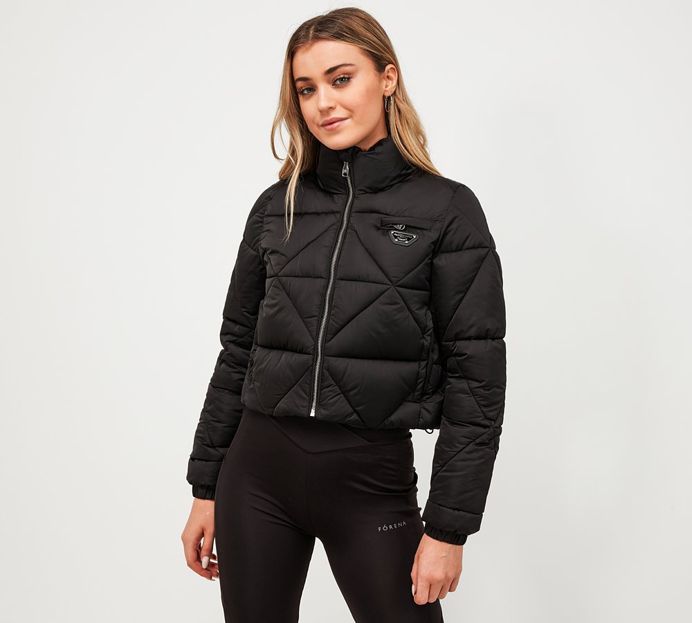 Alessandro Zavetti Womens Della Diamond Puffer Jacket Black