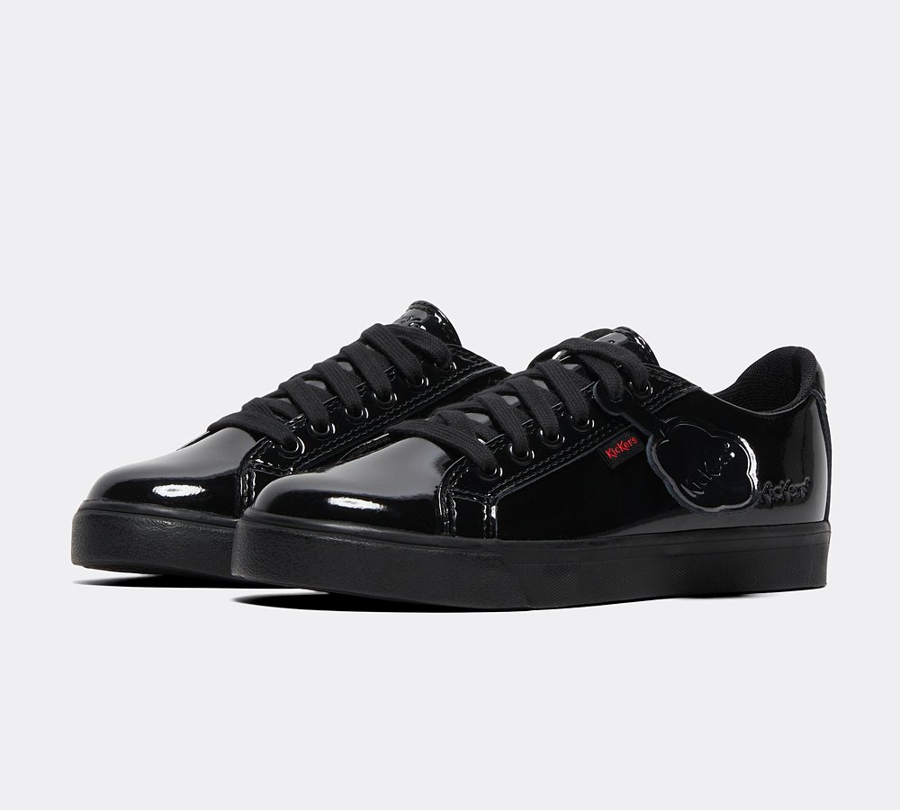 Kickers Infant Tovni Lacer Patent Shoe Black Black Footasylum