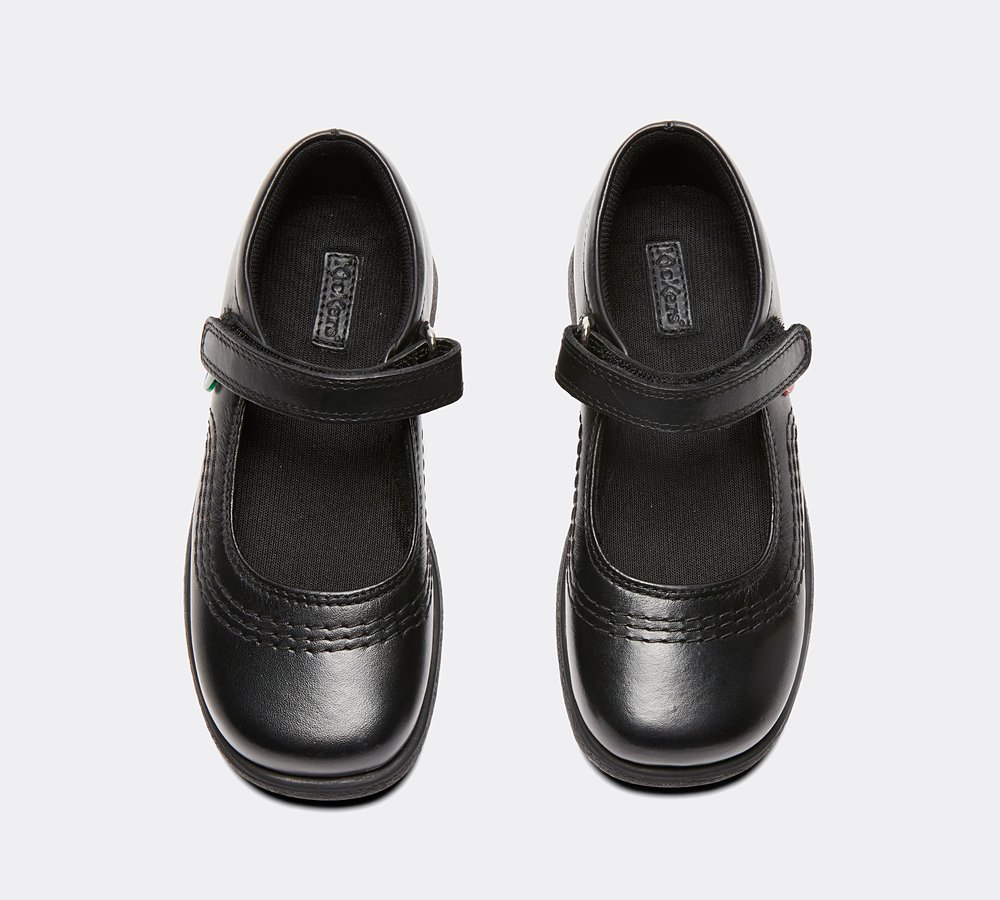 Kickers Nursery Fragma Pop Mary Jane Leather Shoe Black Footasylum