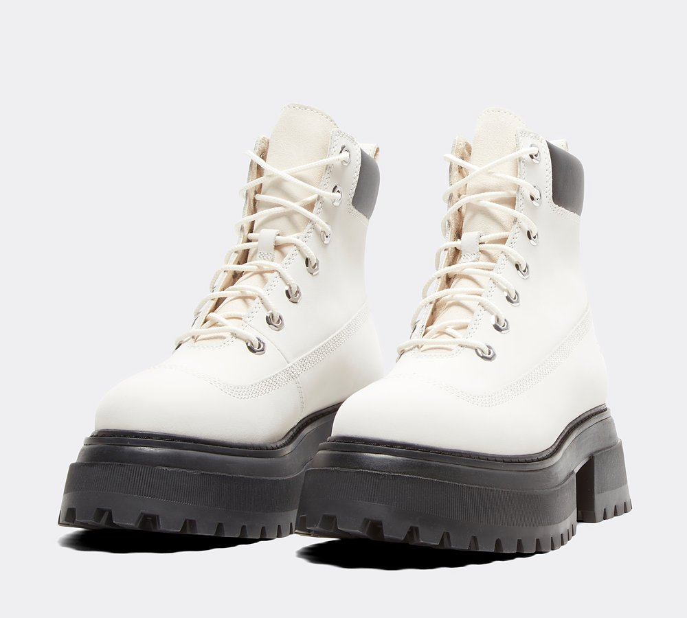 White sales timberland heels