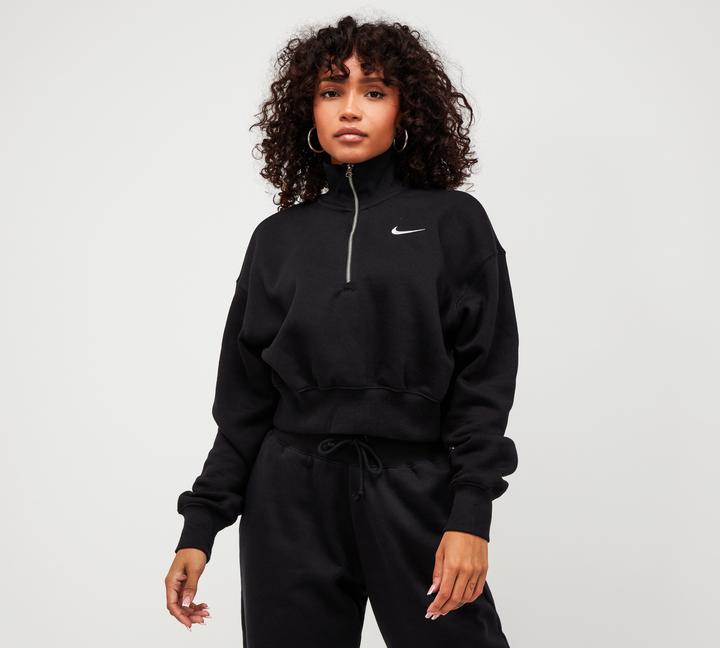 Nike Womens Phoenix Fleece Quarter Zip Crop Fleece Black, Women's size: XS, FootAsylum