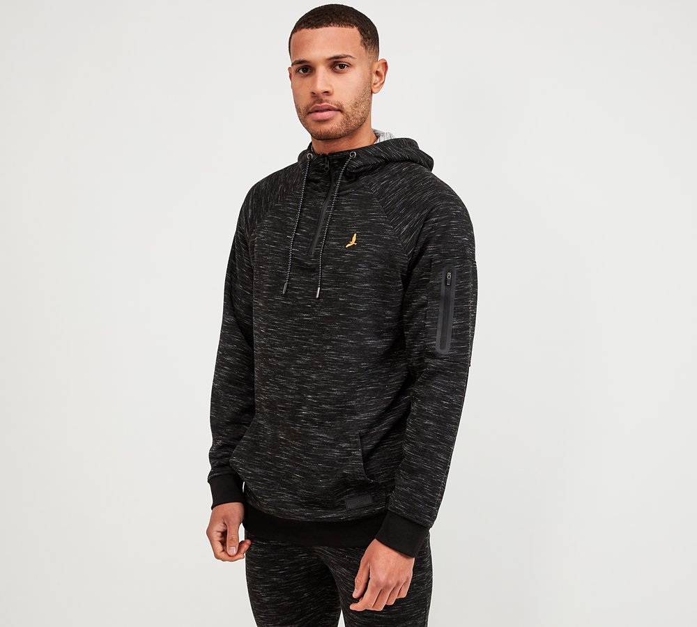 Brave Soul Raglan Sleeve Hoodie | Black 