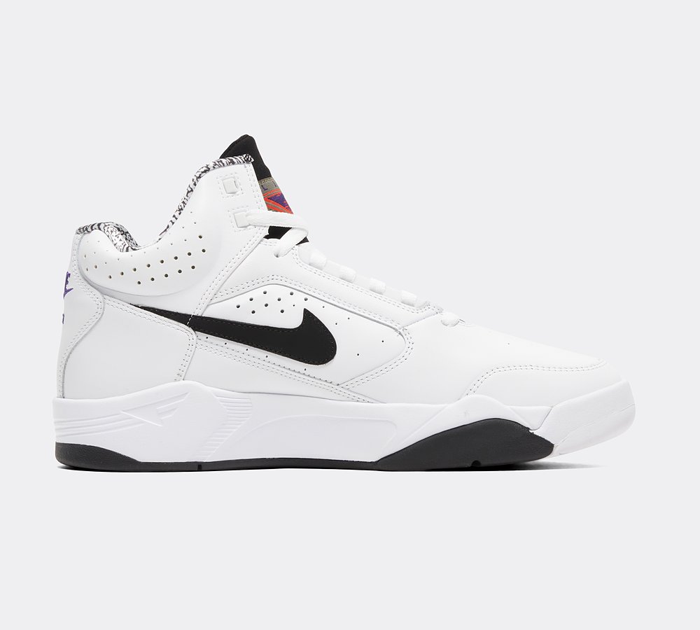 Nike Air Flight Lite Mid Leather Trainer White Black Footasylum