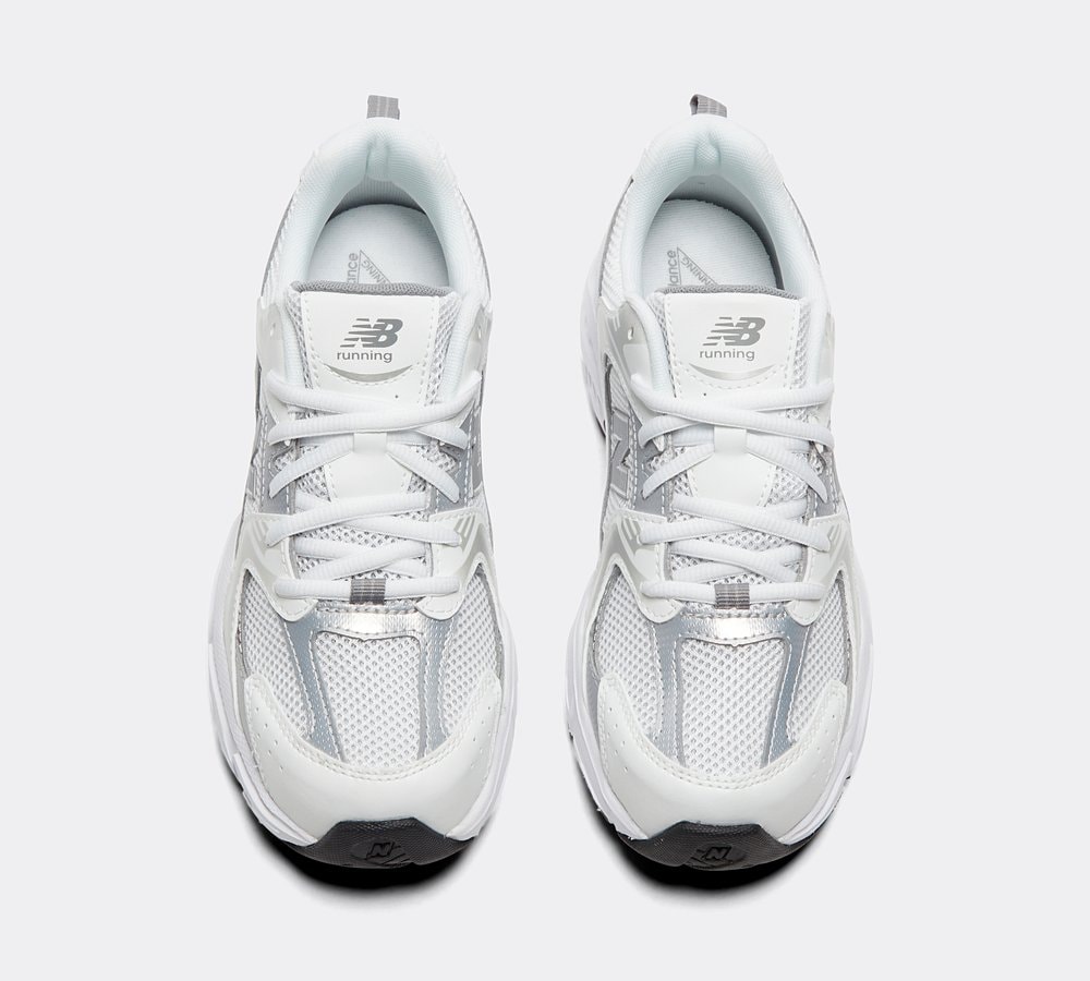 New Balance Junior 530 Trainer White Silver Footasylum