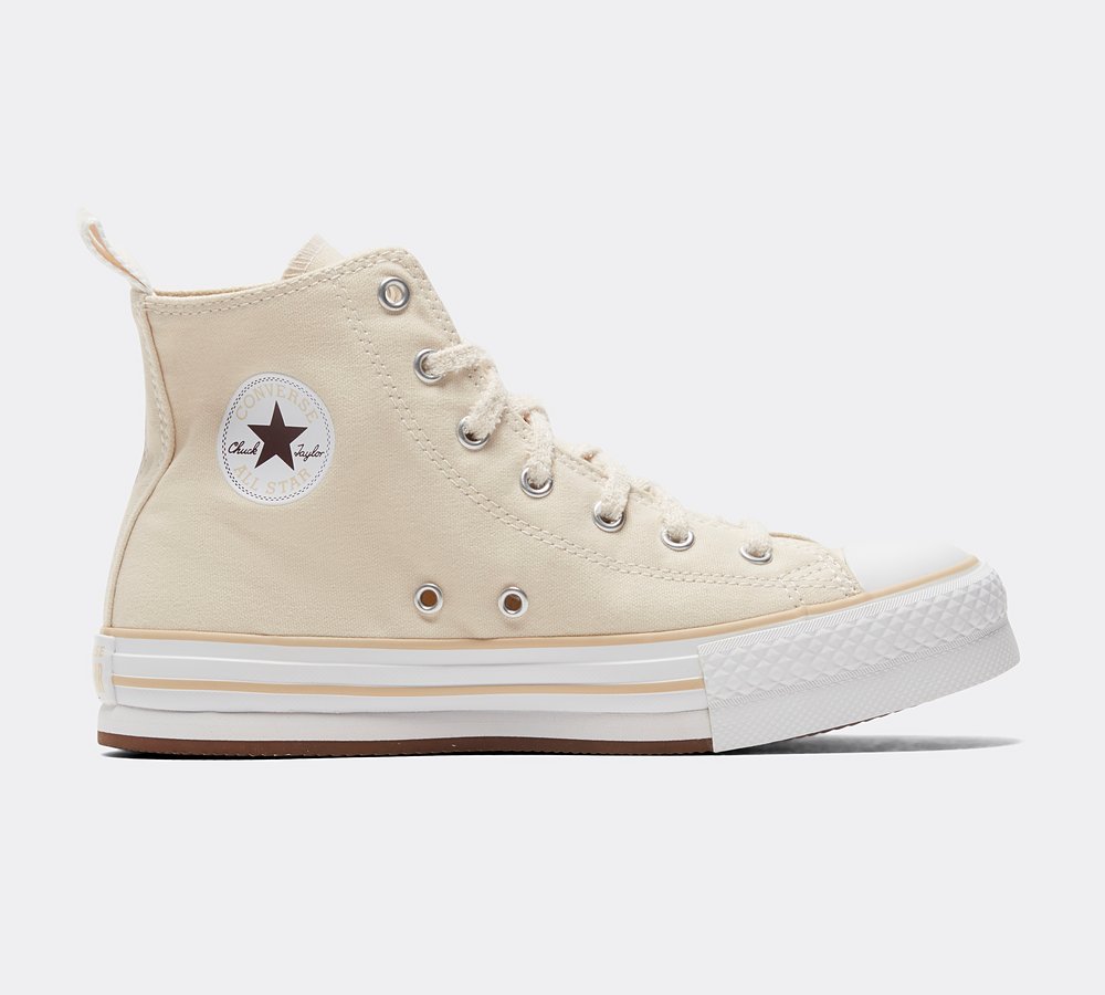 Converse Junior Chuck Taylor All Star Hi Lift Trainer Natural