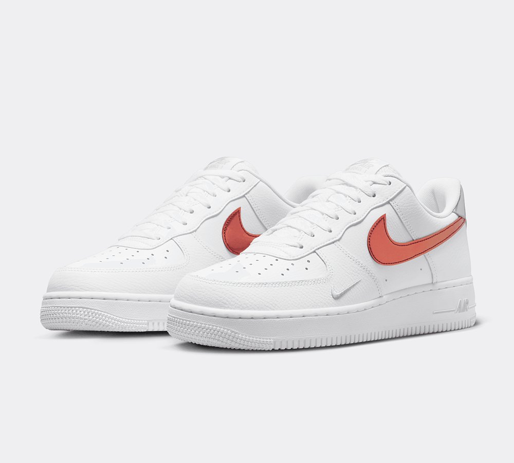 Nike Air Force 1 Low Trainer White Picante Red Wolf Grey