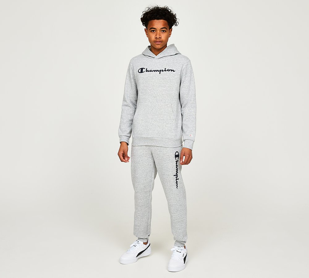 Champion Junior Large Logo Fleece Jogger Grey Heather Footasylum