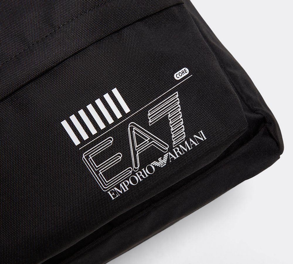 EA7 Train Core Backpack Black White Footasylum