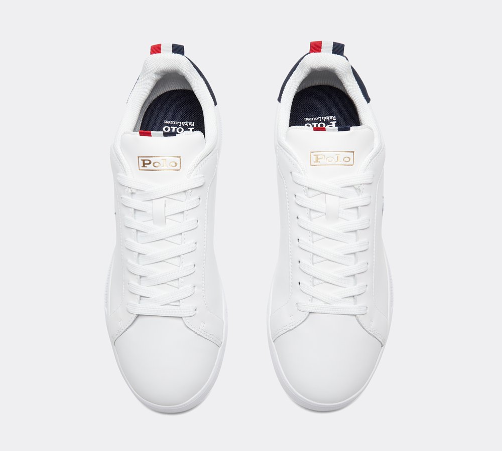Polo Ralph Lauren Heritage Court Trainer White Navy Red - Main Image